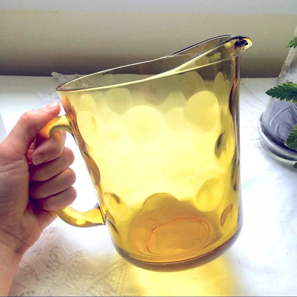 Vintage MCM amber glass pitcher